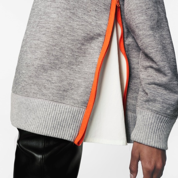 Zara Vented Soft Grey Sweatshirt Small - Picture 2 of 8